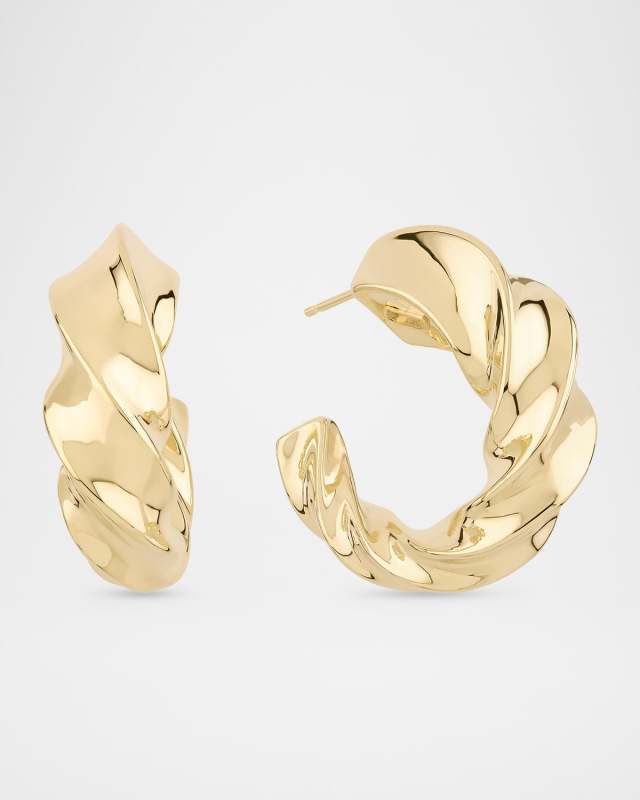 Wide Twisted Hollow Hoop Earrings